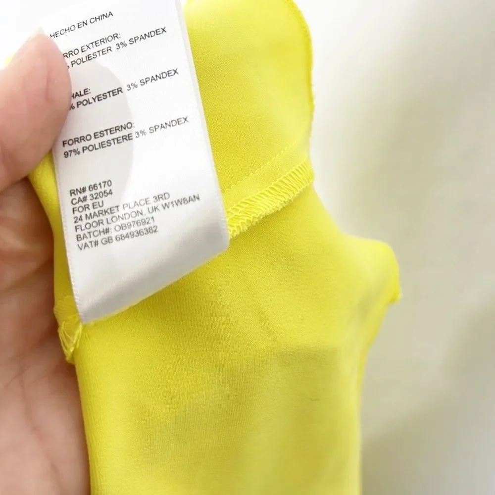 URBAN Outfitters Bright Yellow Asymmetrical Bias Cut Skirt size Small